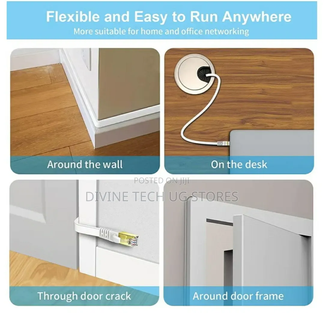 Ethernet Cable Cat6 15 Meters- Flat and White