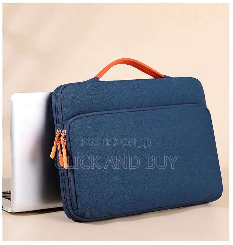 Portable Laptop Bag Sleeve With Side Handle - Black/Blue