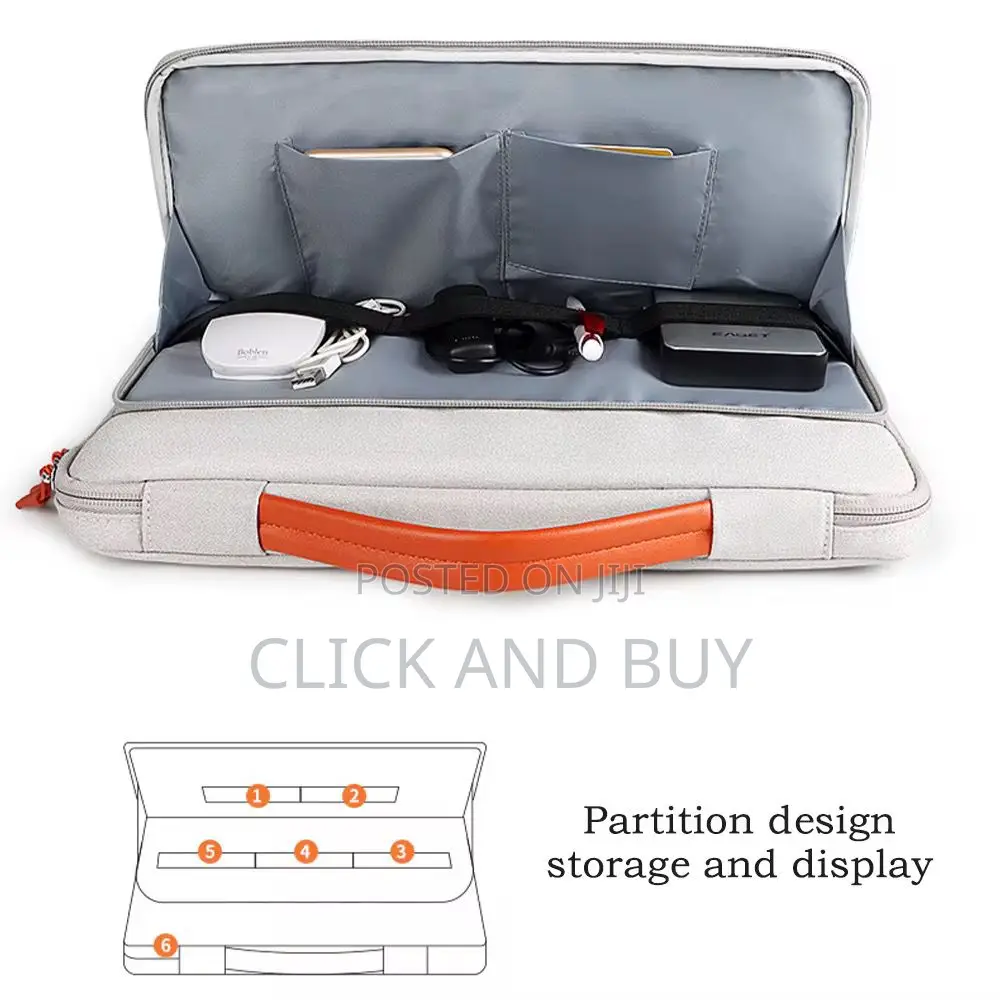 Portable Laptop Bag Sleeve With Side Handle - Black/Blue