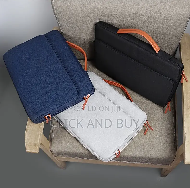 Portable Laptop Bag Sleeve With Side Handle - Black/Blue
