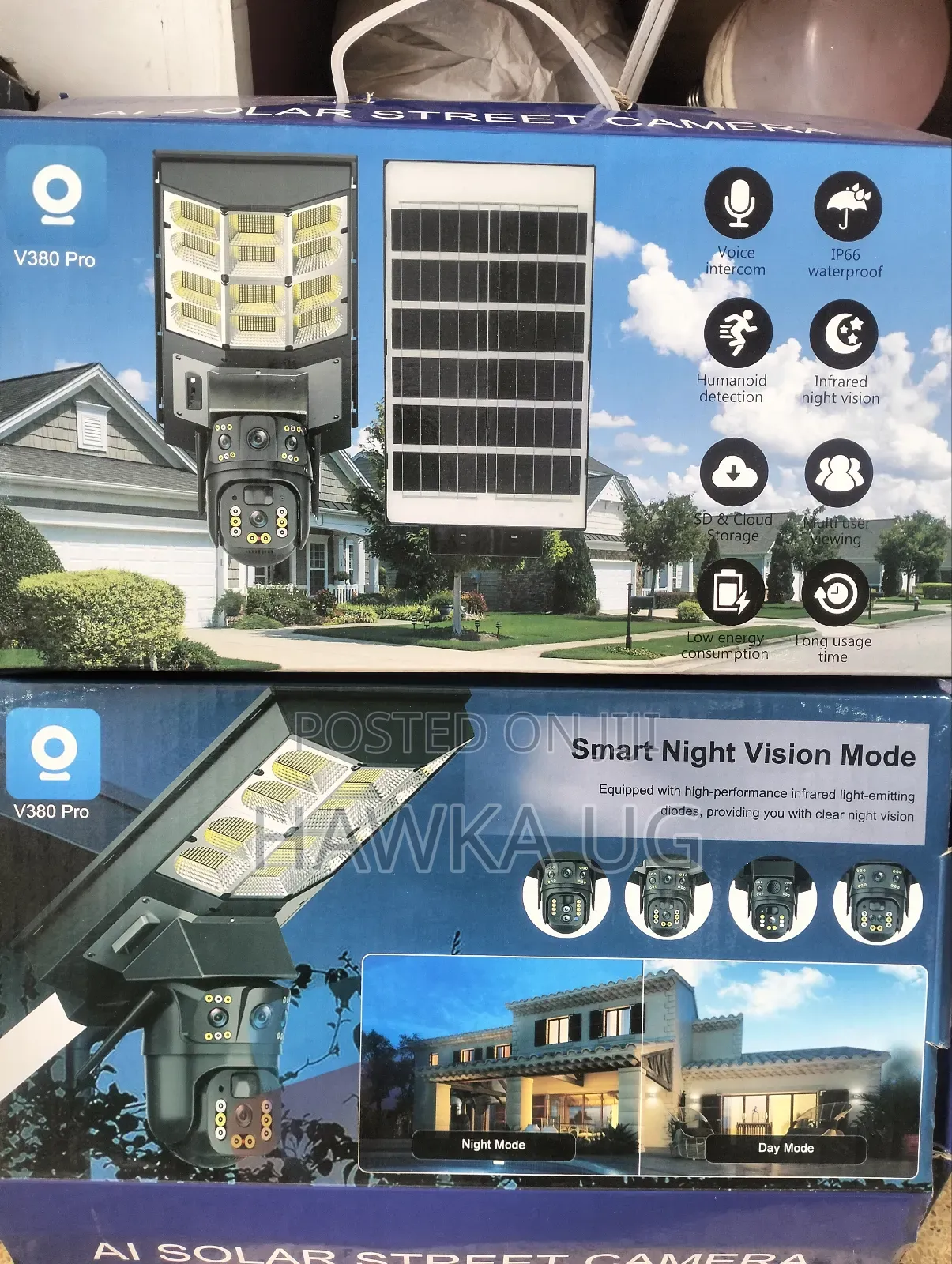 4g 3 Lenses Solar Camera With Light