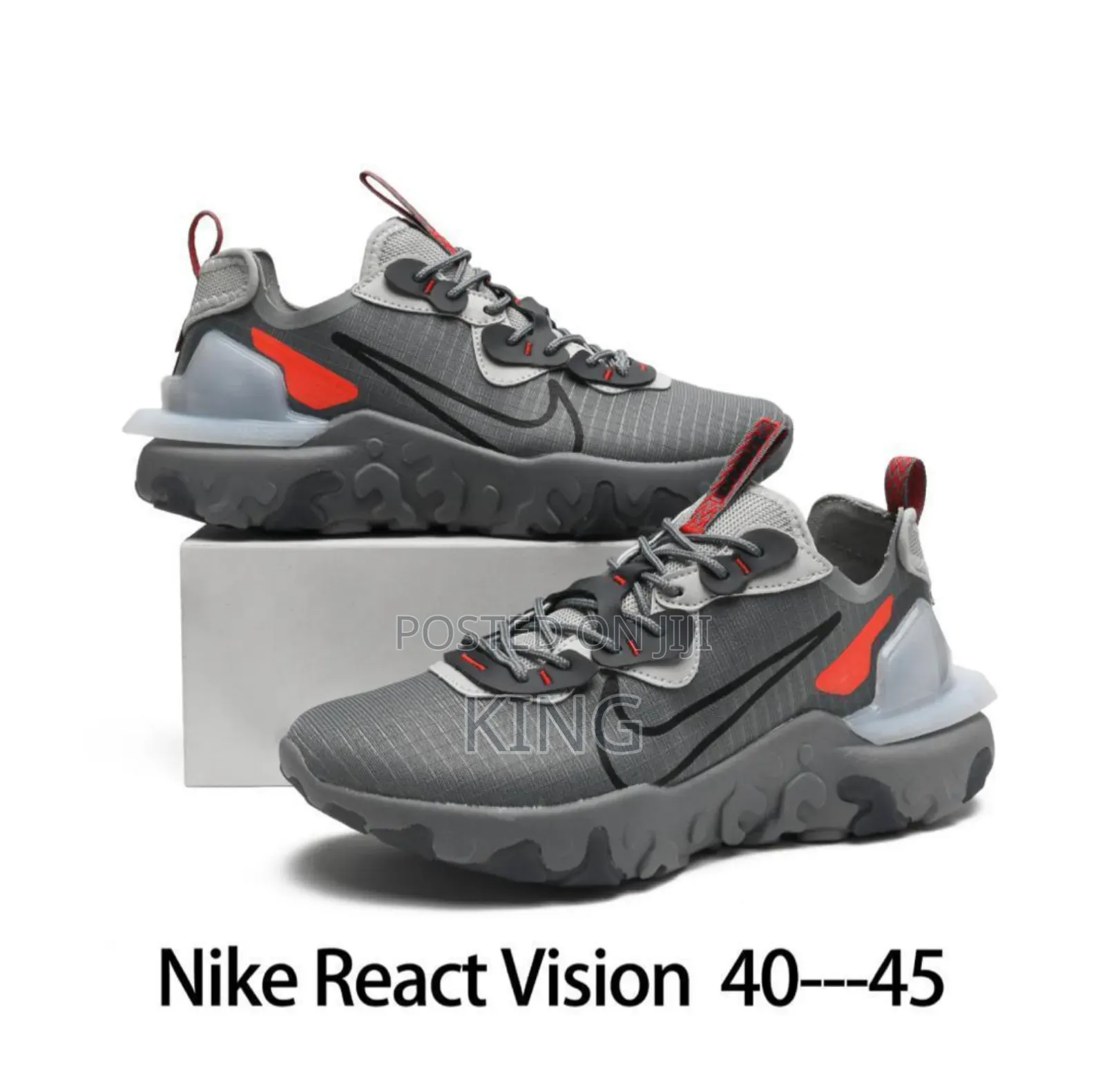 Nike React Vision Cool Grey University Red