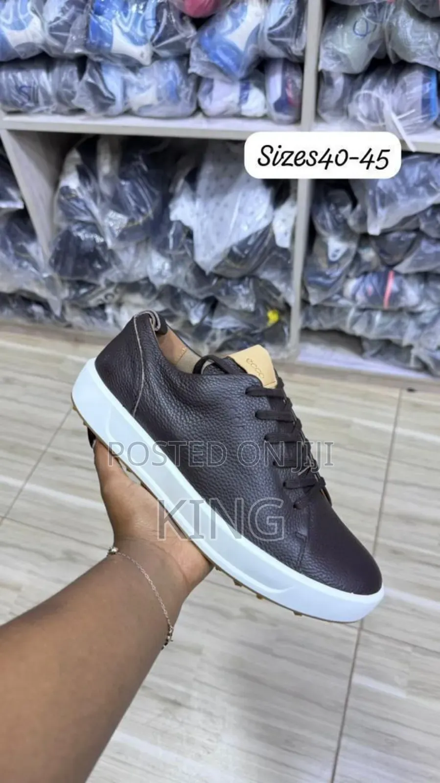 Ecco Men's Brown Casual Leather Sneakers