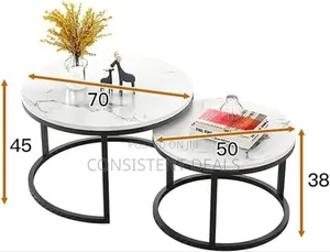 Round Coffee Table, Circle Nesting Coffee Tables for Living Room