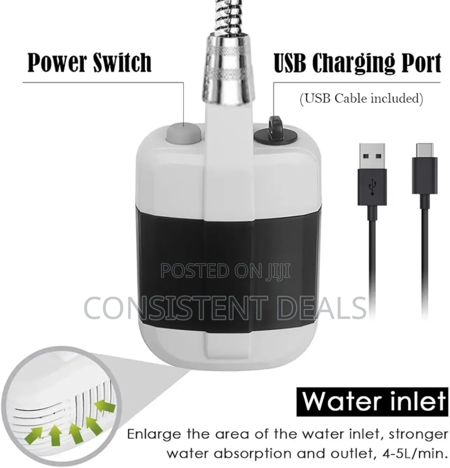 Outdoor Camping Portable Usb Rechargeable Electric Water Pump