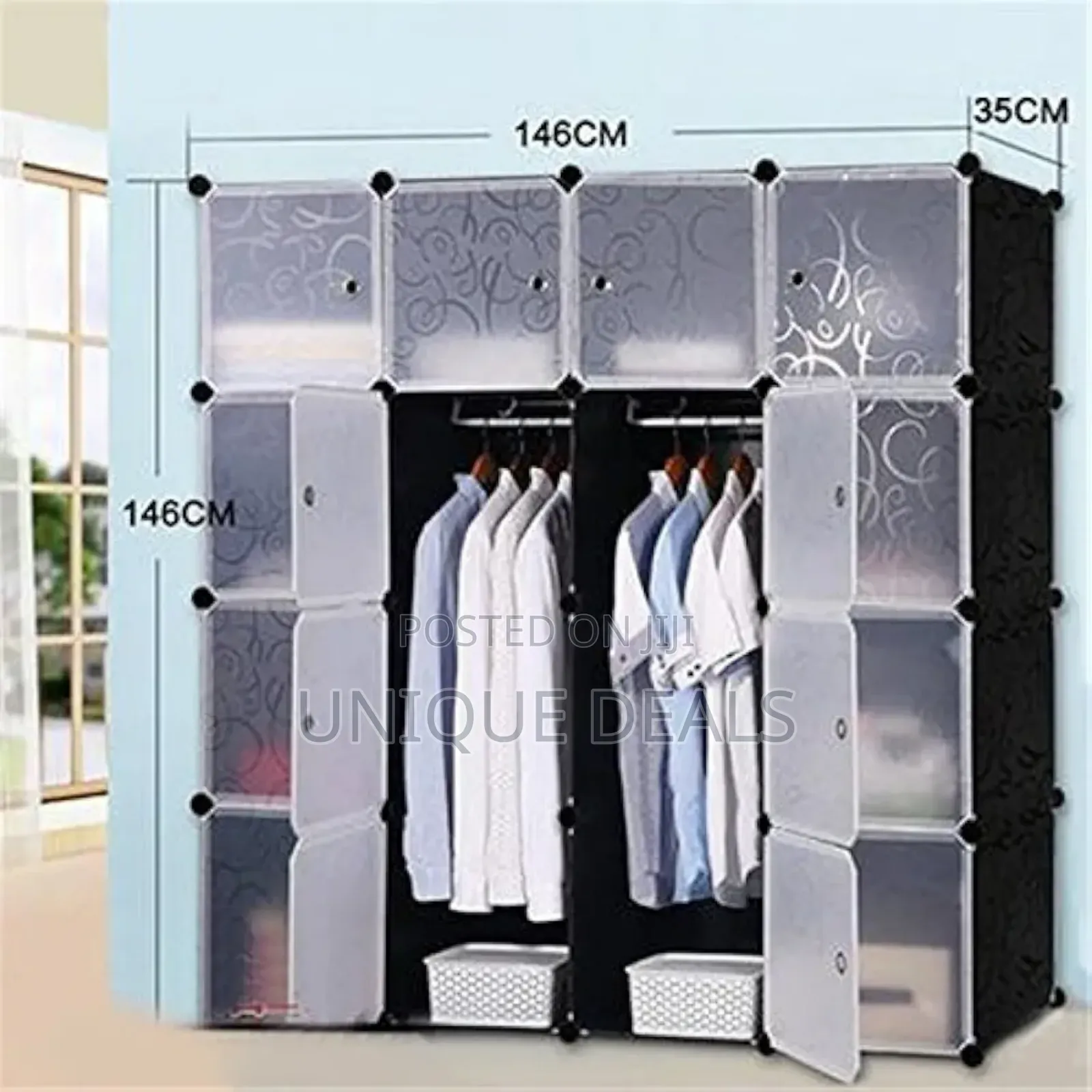 4 Collum Storage Cupboard Cabinet Wardrobe Rack Toy Book Shelves