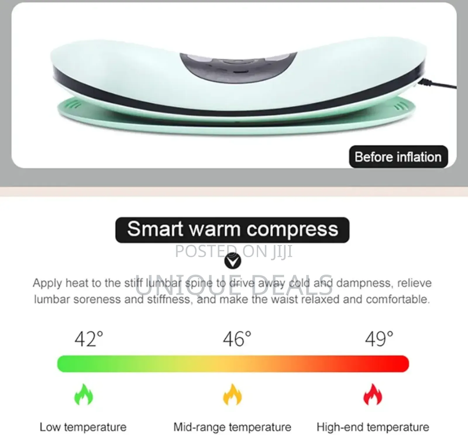 Electric Lumbar Traction Device With Heat and Adjustable Intensity