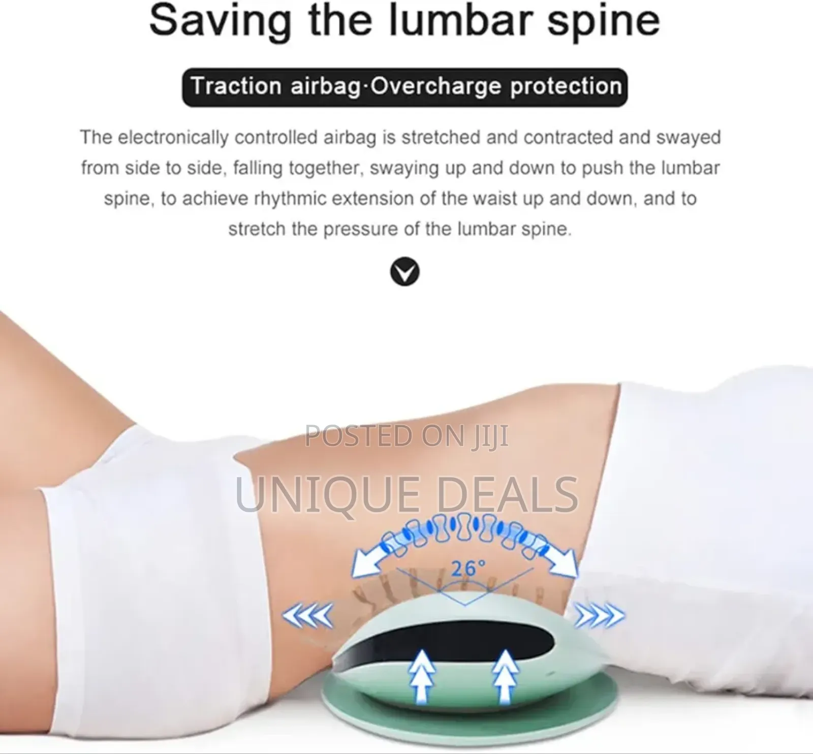 Electric Lumbar Traction Device With Heat and Adjustable Intensity