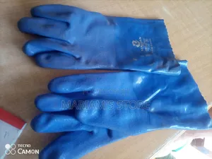 Blue PVC-Coated Work Gloves.: