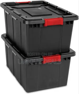Industrial Tote, Storage Bin With Latching Lid