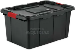 Industrial Tote, Storage Bin With Latching Lid