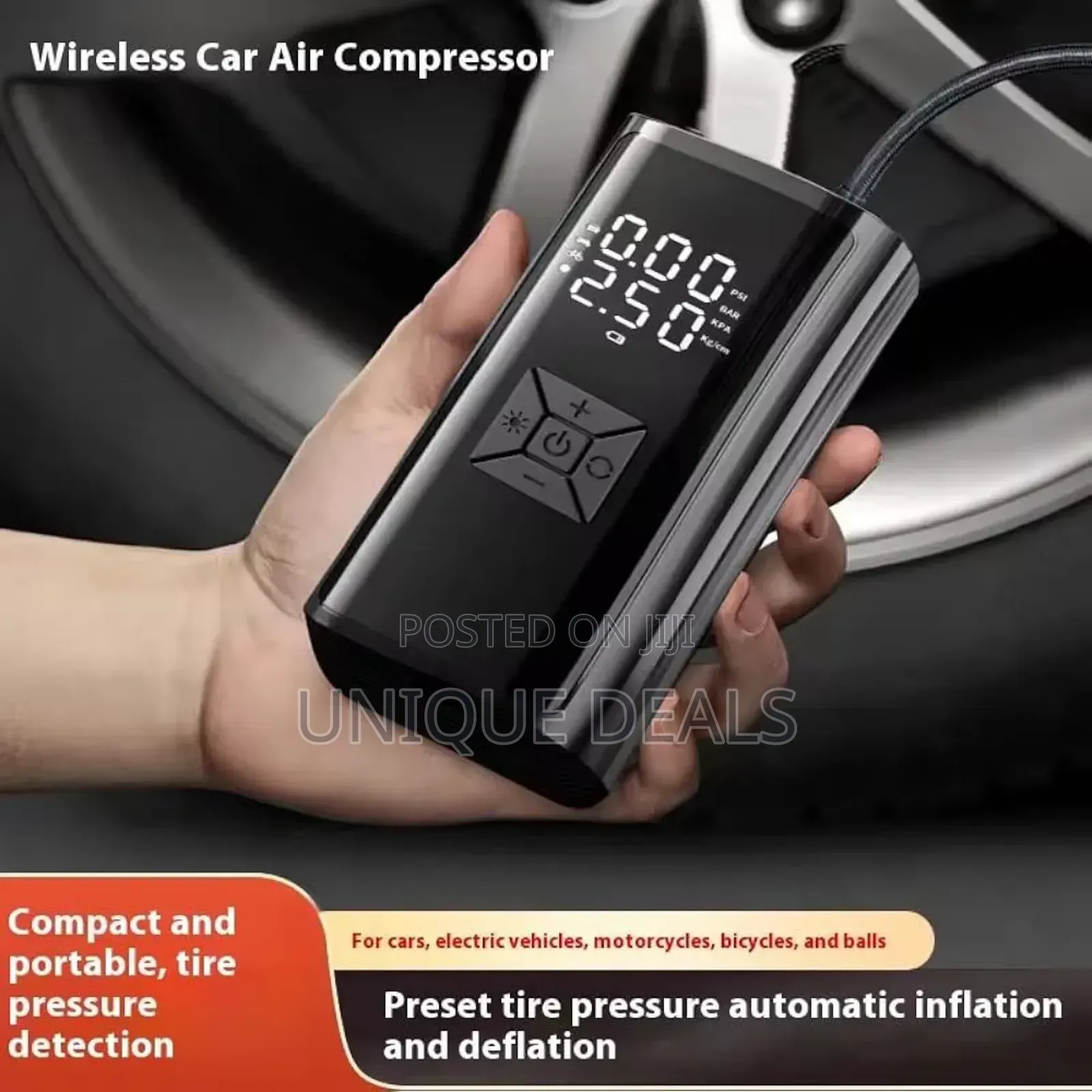 Portable Tire Inflator 3900mah Rechargeable Abs Air Compressor Pump