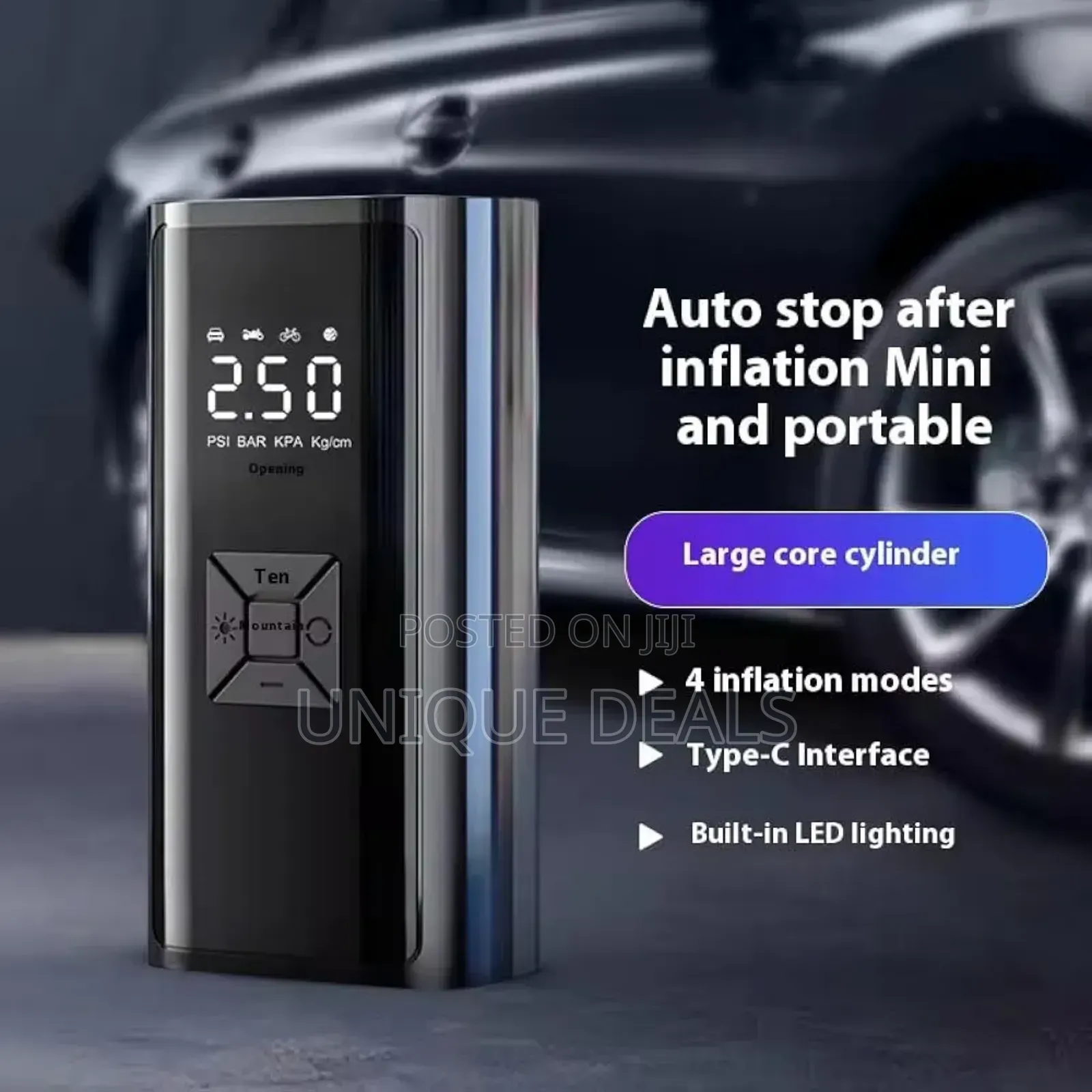 Portable Tire Inflator 3900mah Rechargeable Abs Air Compressor Pump
