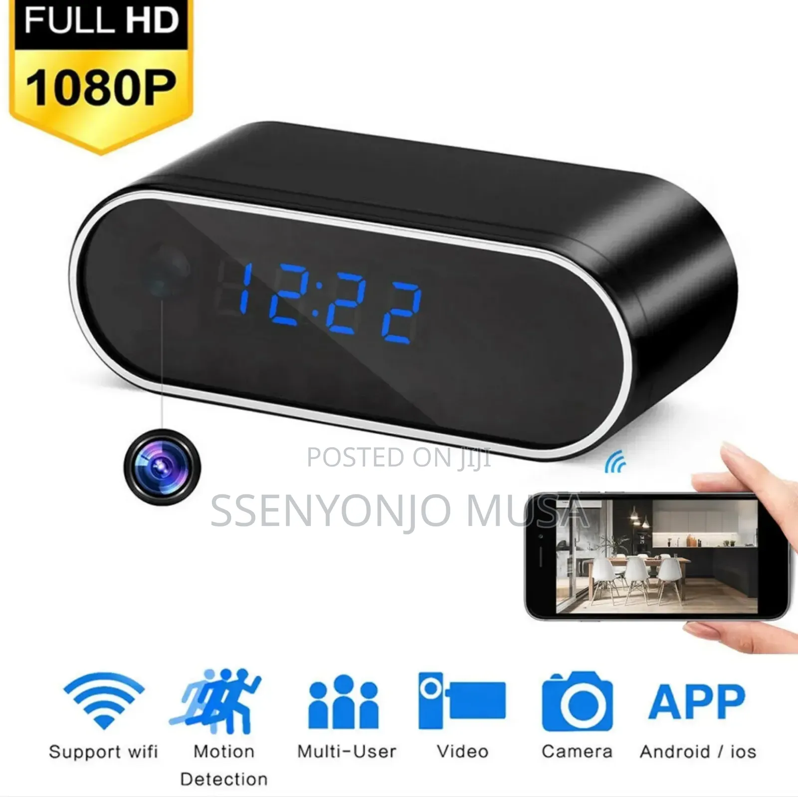 Digital Spy Camera Alarm Clock Full Hd – Wireless Wifi Hidden Camera