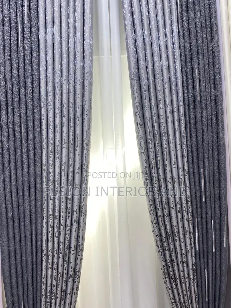 Musical Grey and Strew Grey Curtains
