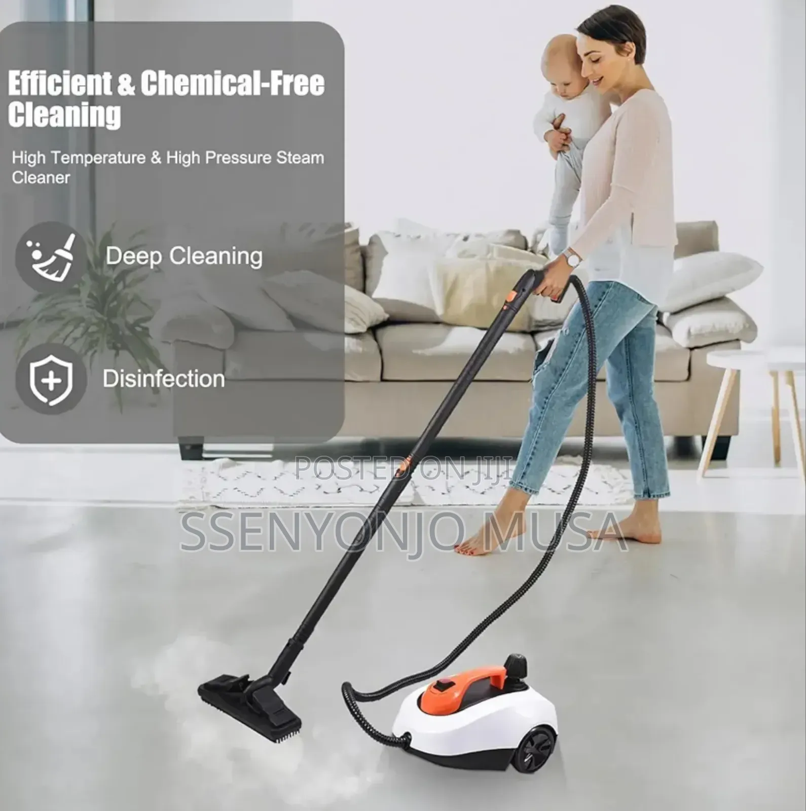 Decakila Steam Cleaner 1800w – 1.6l Tank, 5 Bar Pressure