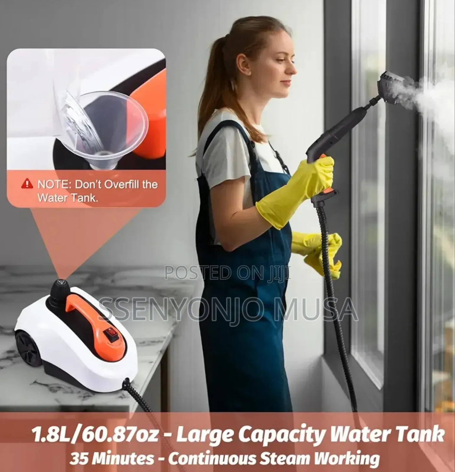 Decakila Steam Cleaner 1800w – 1.6l Tank, 5 Bar Pressure