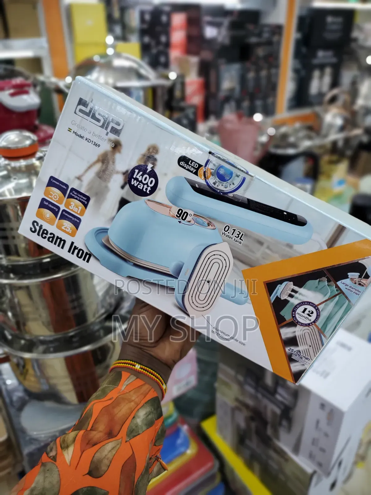 Portable Electric Steam Iron With Rotating Arm - For Home and Travel