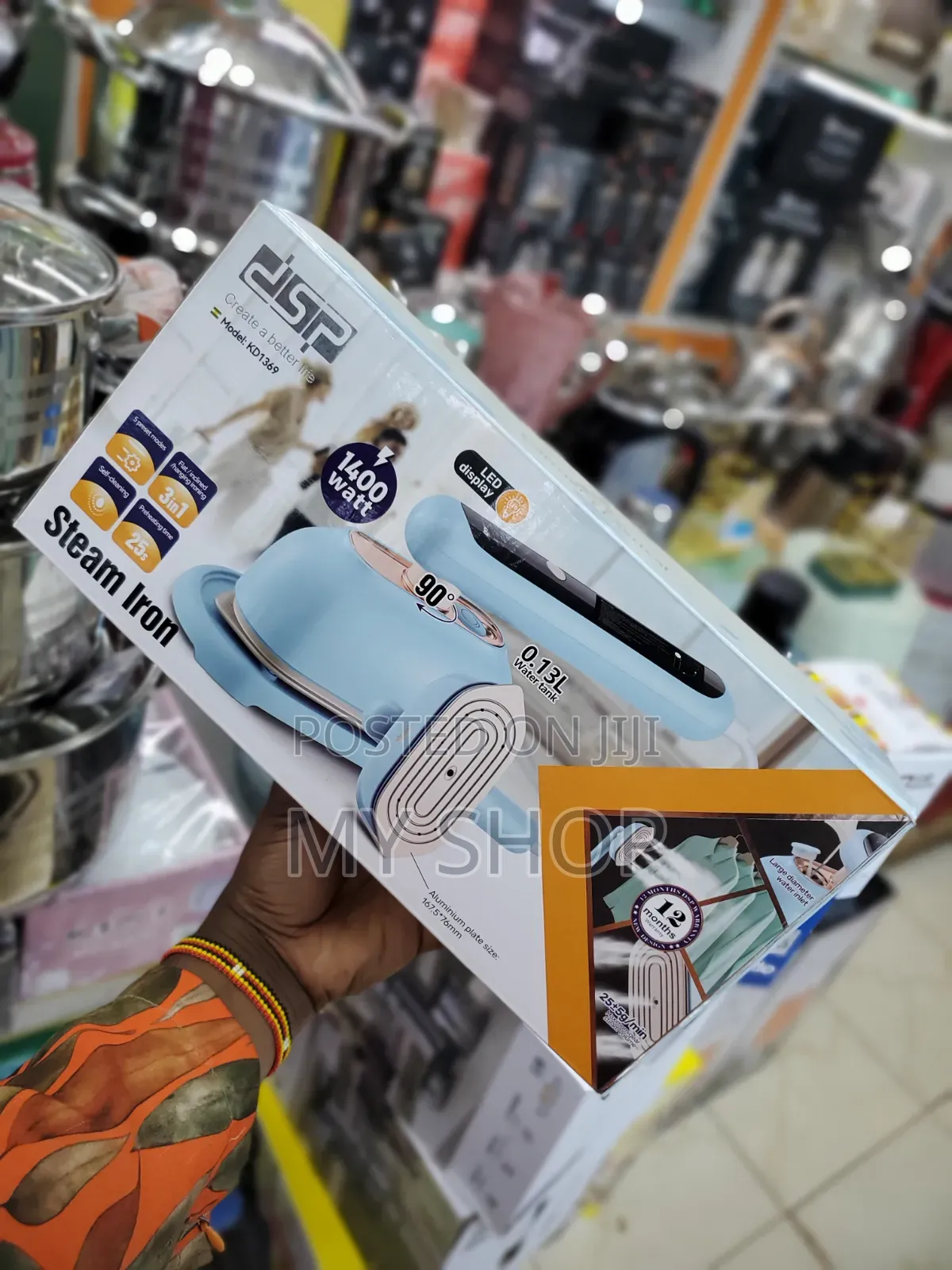 Portable Electric Steam Iron With Rotating Arm - For Home and Travel