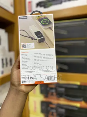 Porodo Smart Display 20000mah Power Bank With Built-in Type-C Cable