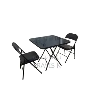 Foldable Glass Top Table With Chairs