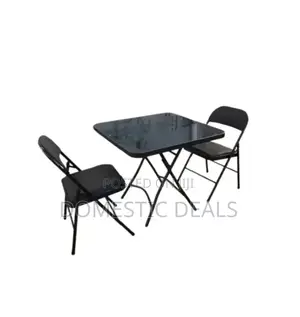 Foldable Glass Top Table With Chairs