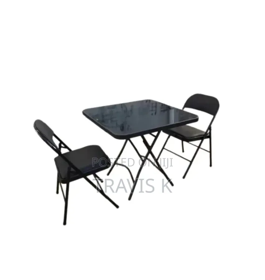 Foldable Glass Top Table With Chairs