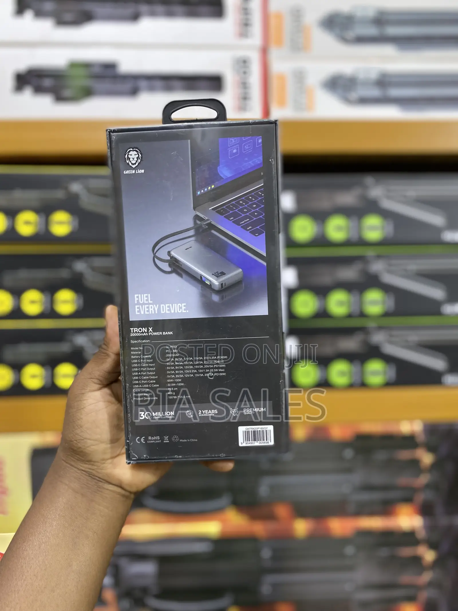Green Lion Tron X 20000mah Power Bank With 165w Power Delivery