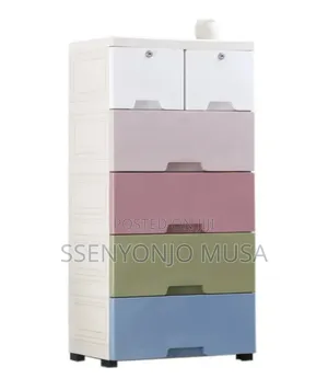 Kids Cartoon Plastic Cabinet - Drawer, Shelf, And Shoe-
