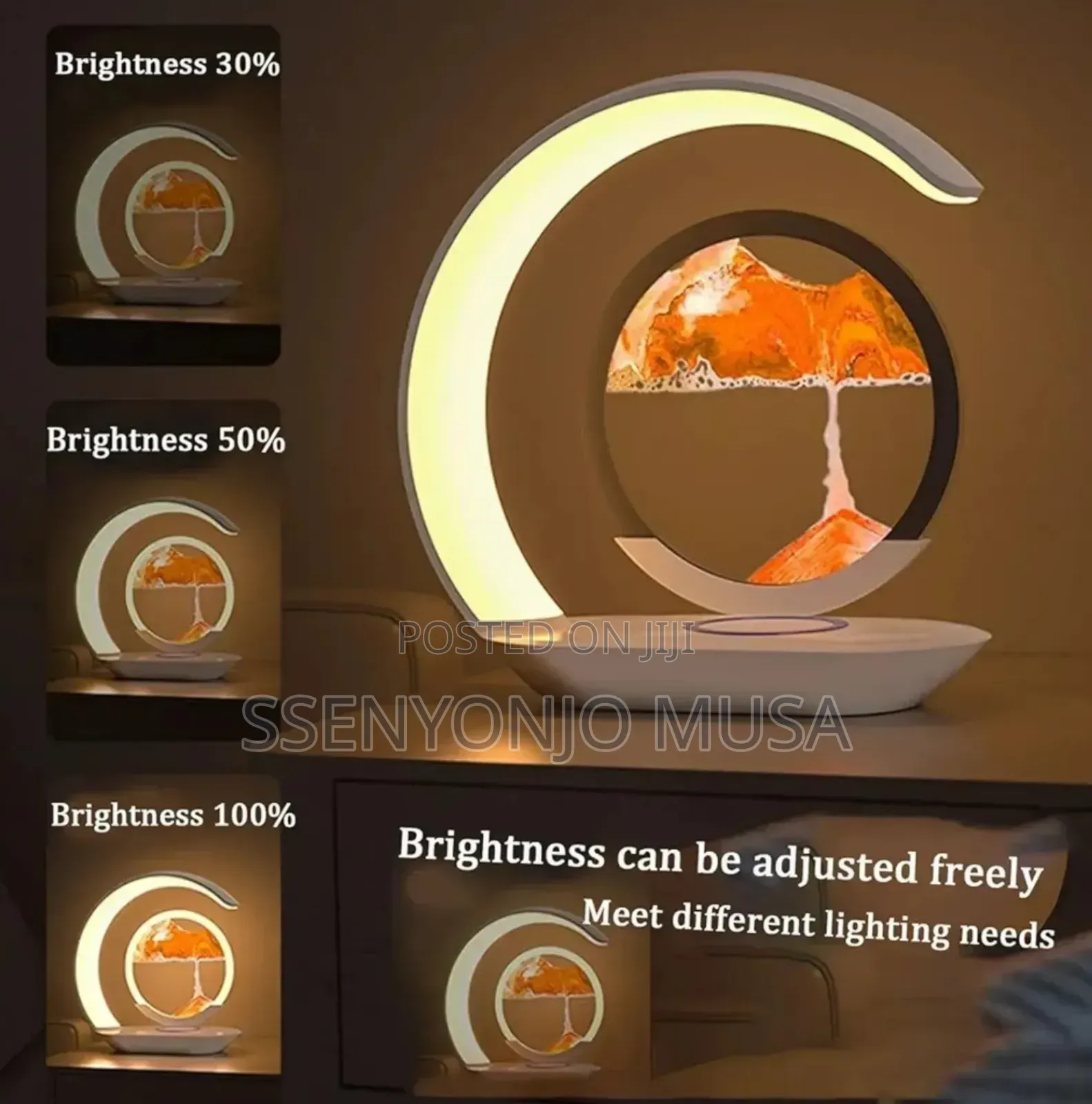 Wireless Charging 3d Quicksand Led Lamp – Rechargeable Night Light