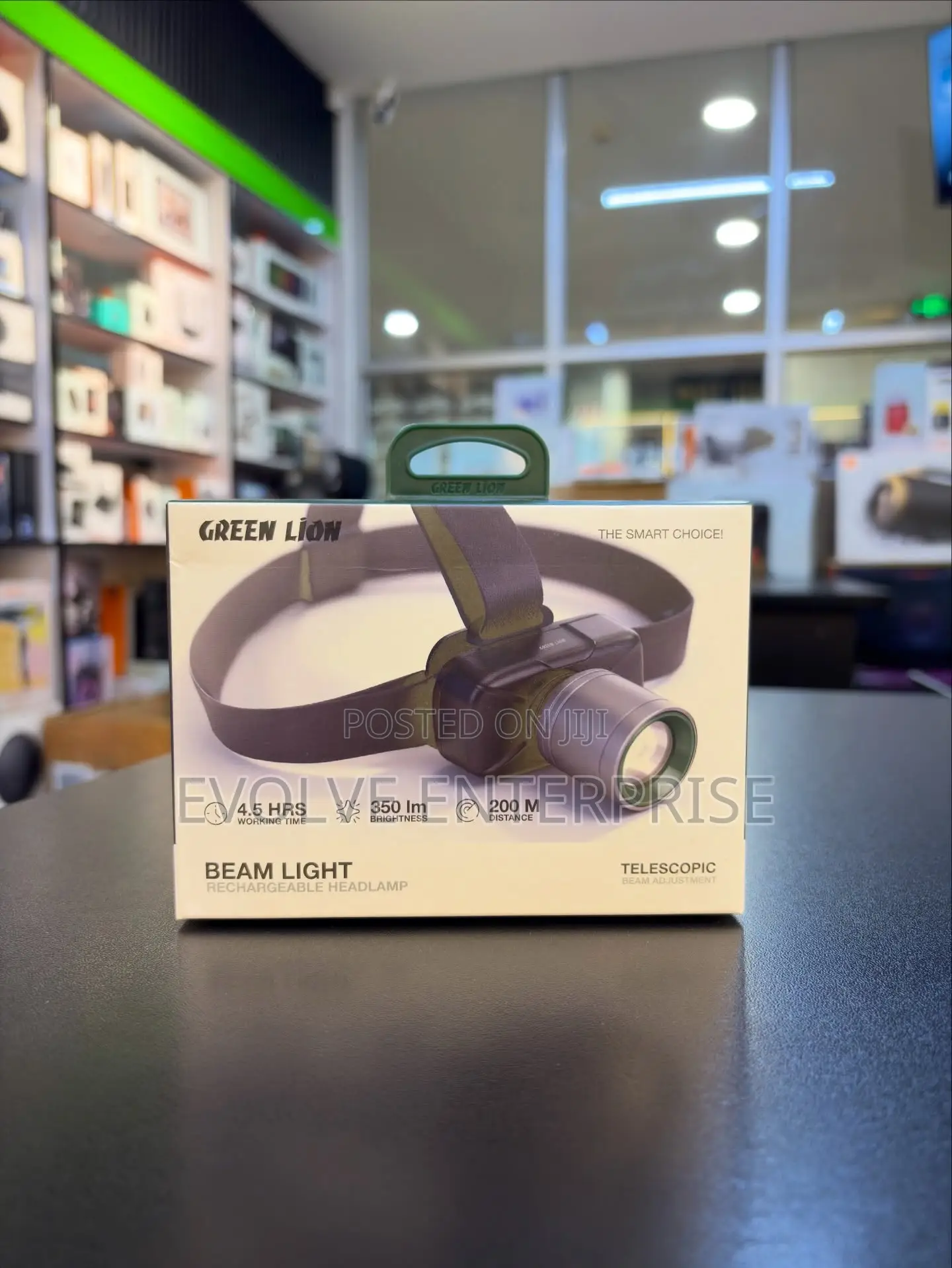 Green Lion Beam Light Rechargeable Headlamp