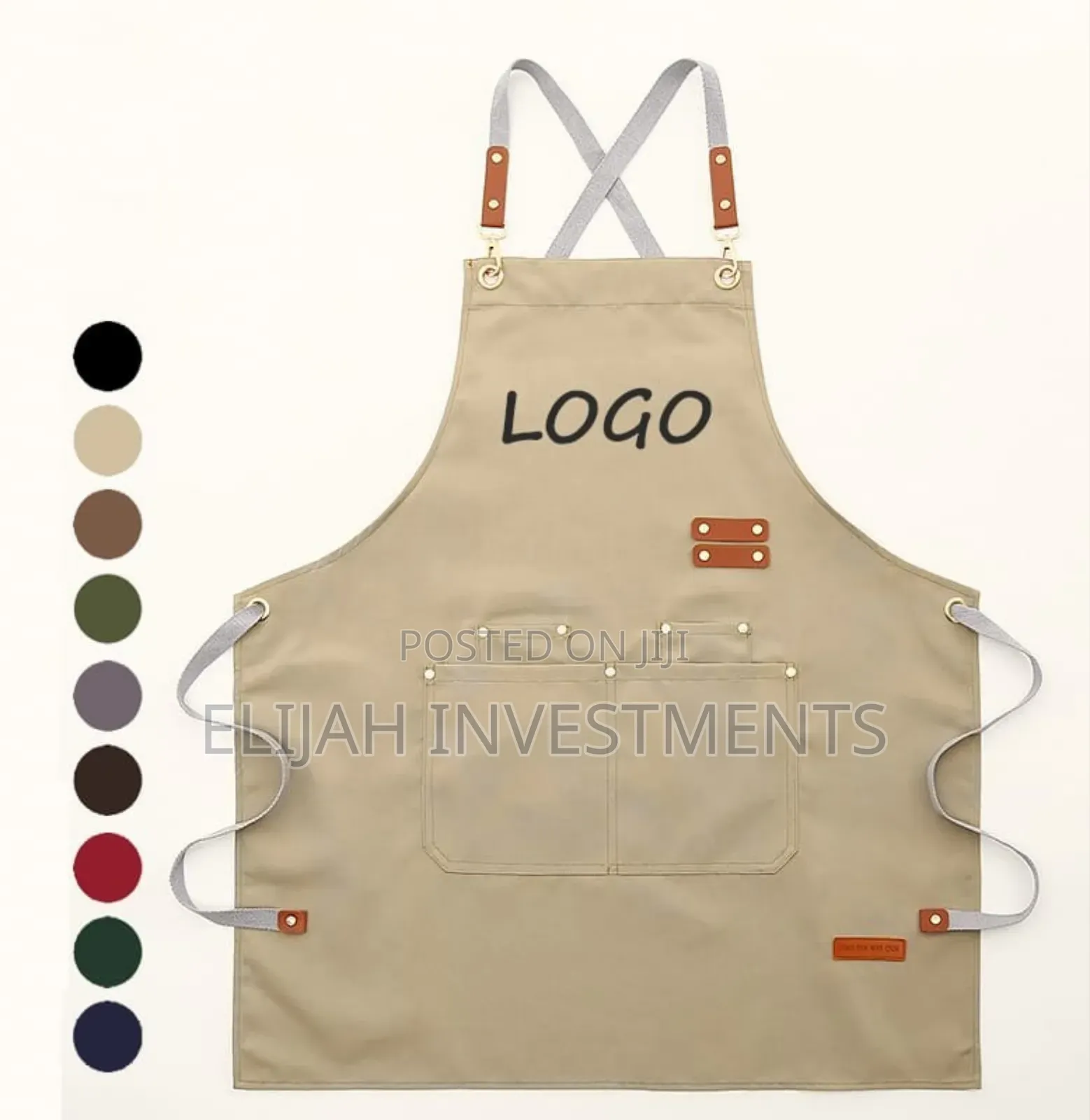 Customizable Canvas Apron With Pockets