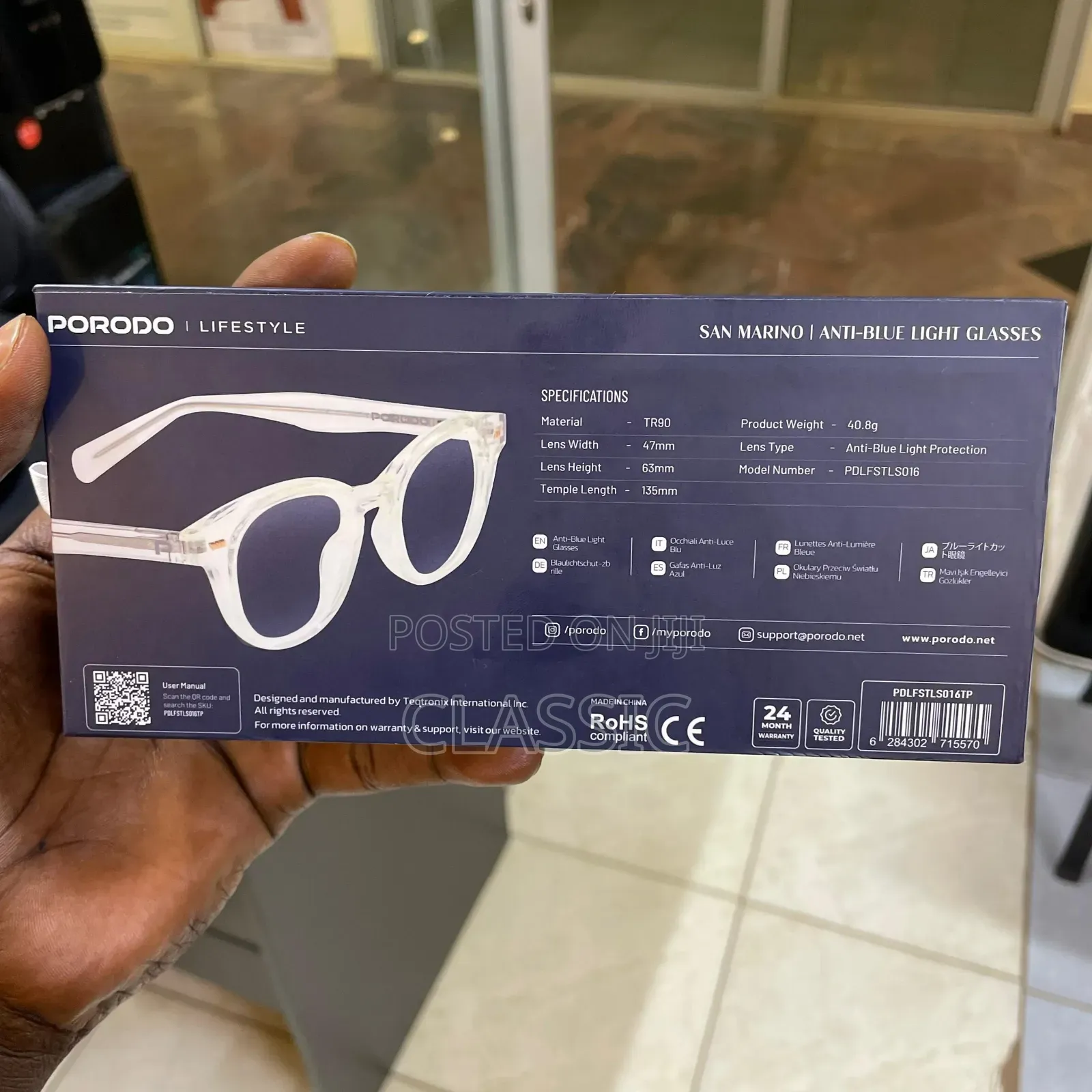 Porodo Lifestyle San Marino Anti-Blue Light Glasses