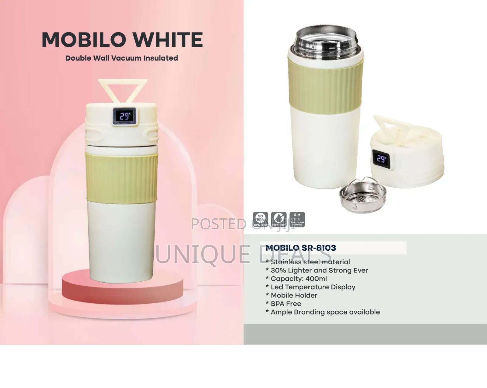 Portable Thermal Temperature Display Bottle