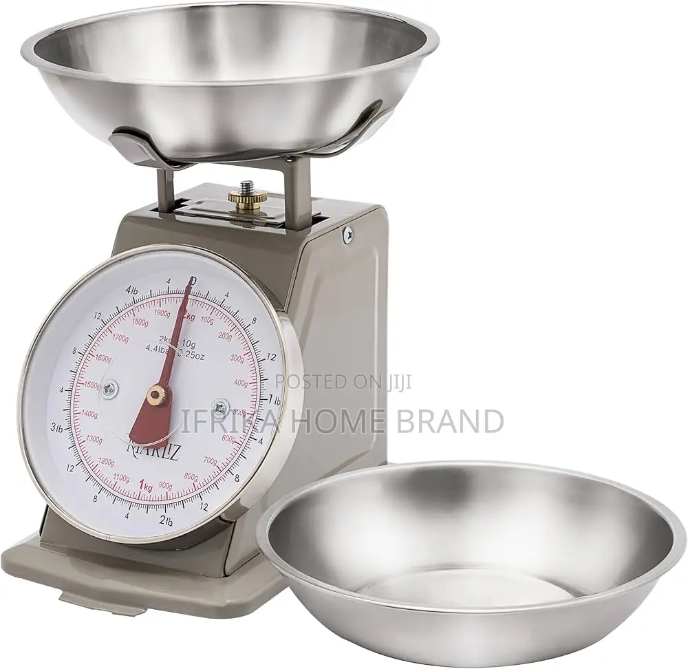 Kitchen Spring Weighing Scale 20kg With Bowl Mechanical Dial Vintage