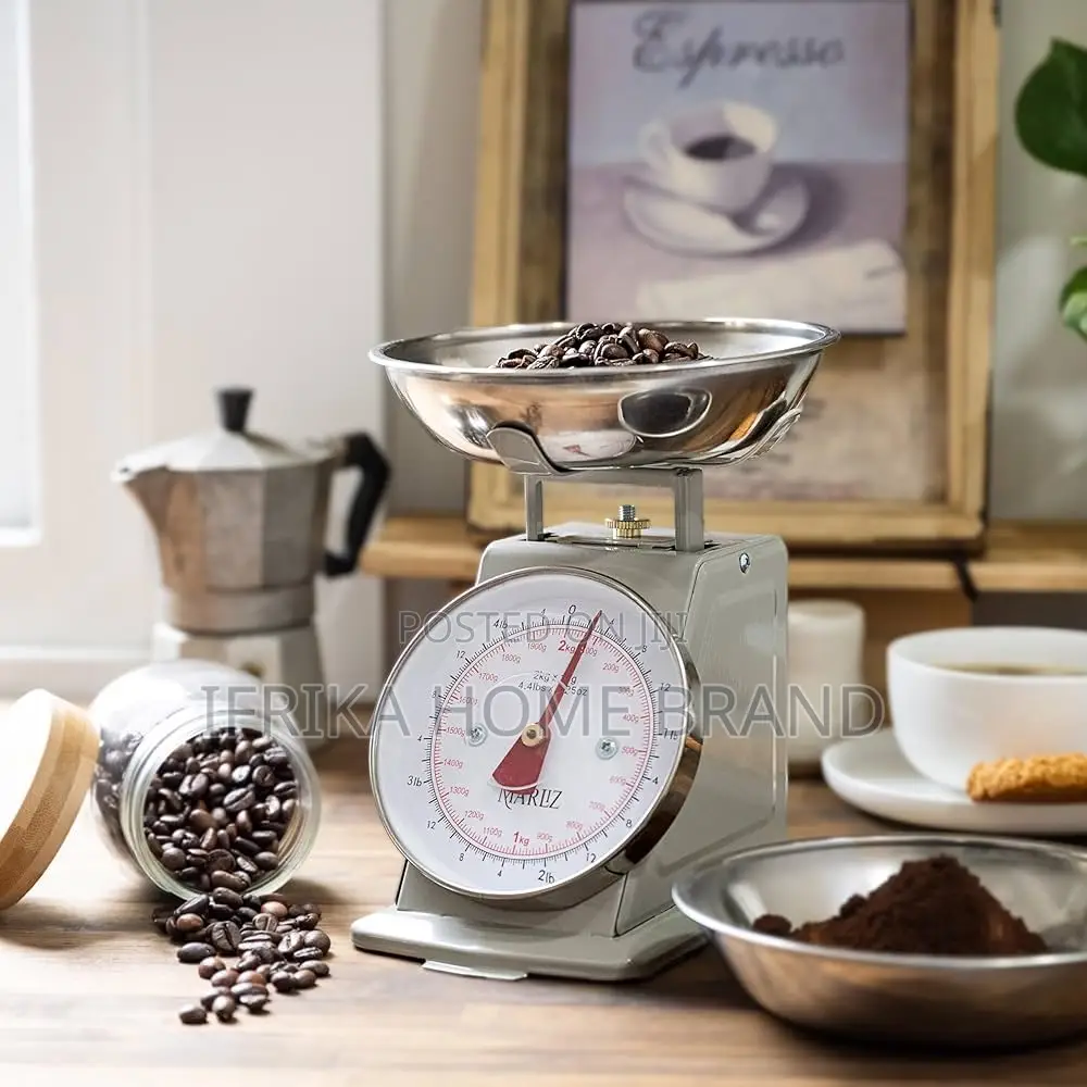 Kitchen Spring Weighing Scale 20kg With Bowl Mechanical Dial Vintage