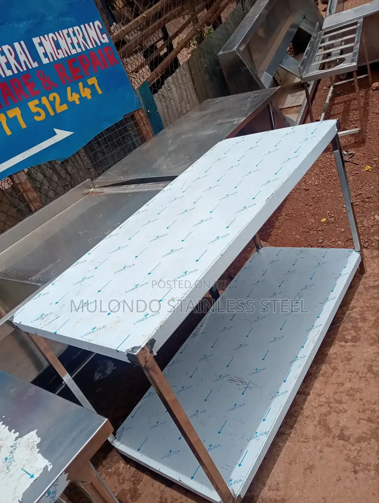 Commercial Stainless Steel Center Table Double Tray