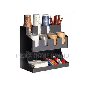 Coffee Station Organizer Condiment Rack With 12 Compartments,