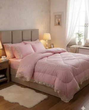 Cotton Bedcover 6*6 Pink in Color