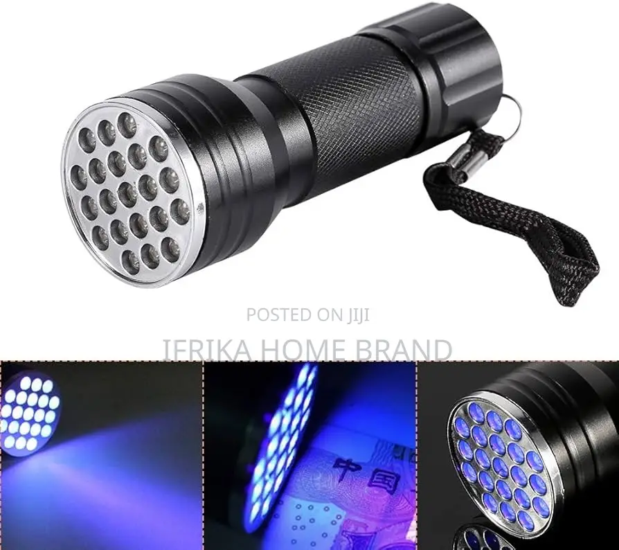 Uv 21 Led Flashlight Aluminium Violet Backlight Fake Money Detection