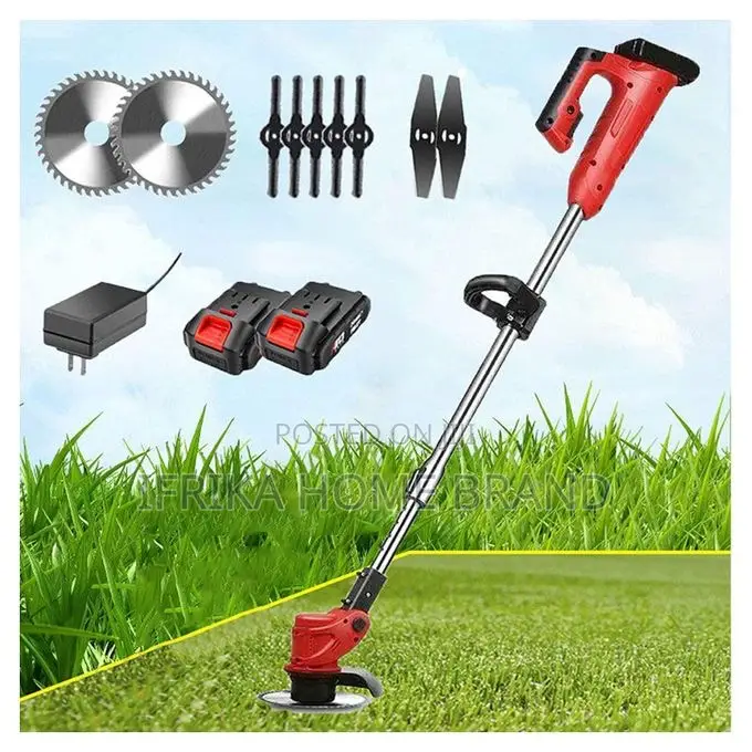 Cordless Rechargeable Grass Cutter,(2 Batteries ) Lawn Mower