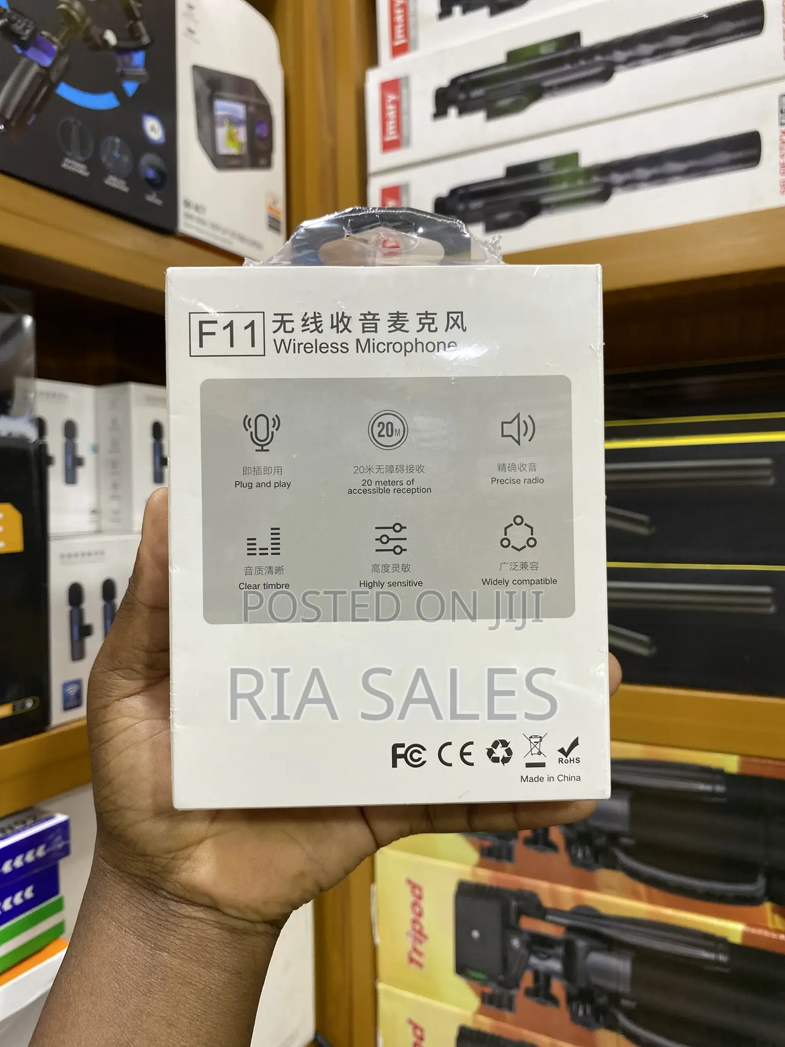 F11-2 3 in 1 Wireless Microphone, Noise Cancellation Wireless Mic