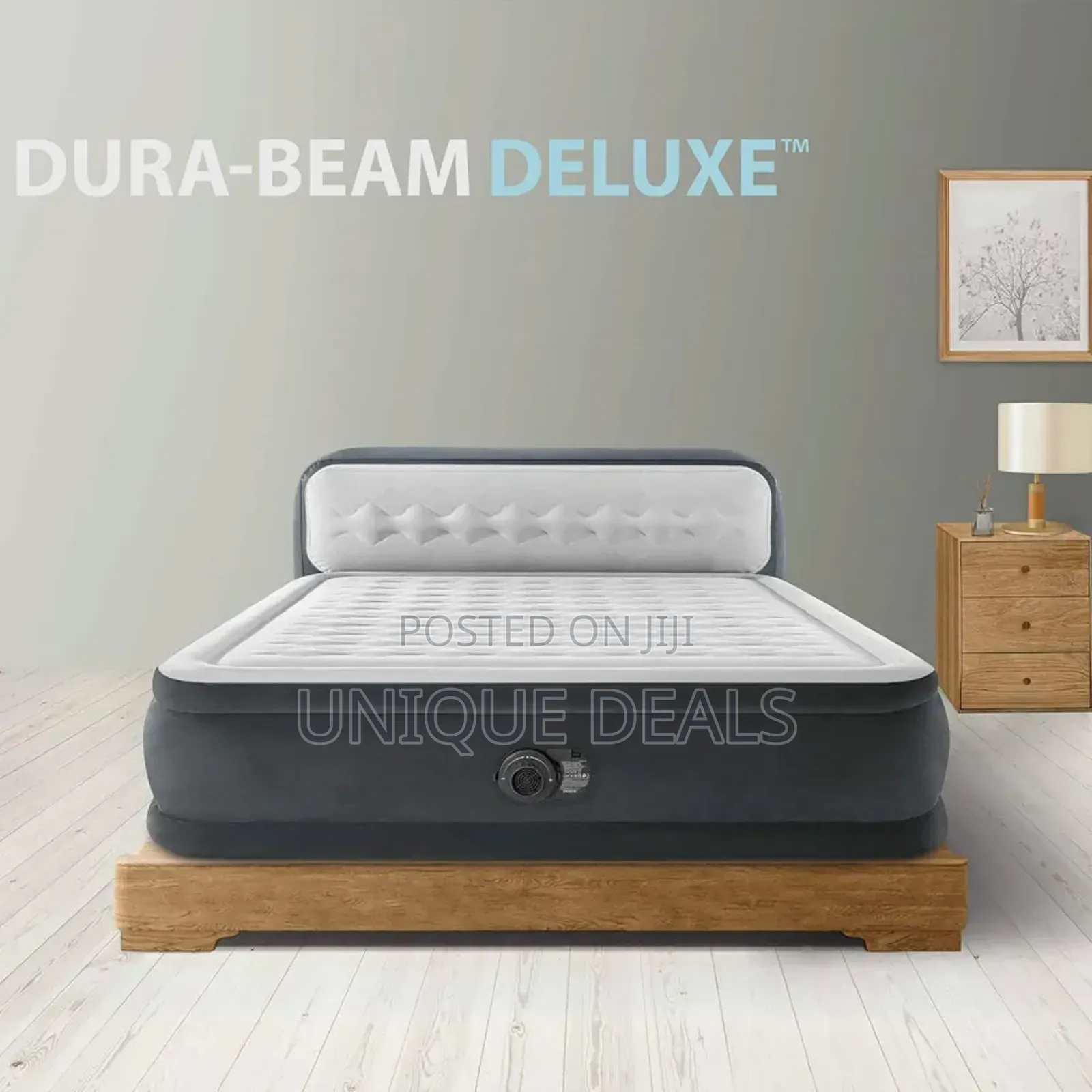 Intex Headboard Air Mattress With Built-in Electric Pump