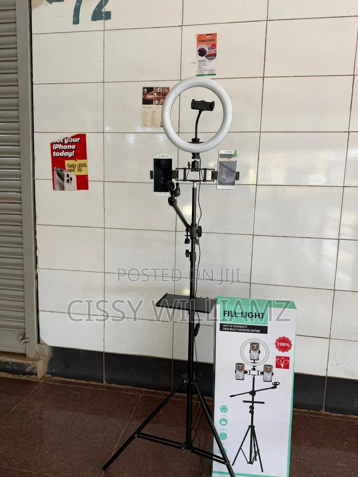18 Inch Ring Light With 2 Phone Holders Tripod Stand