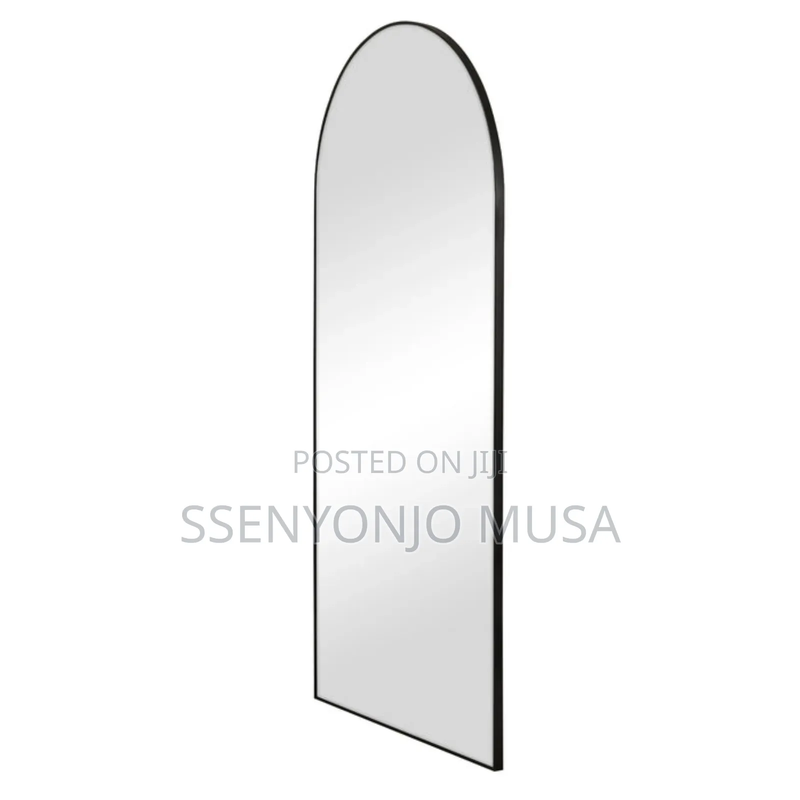 Wall Mounted XXL Arch Full-Length Mirror 200x90cm – Black Frame