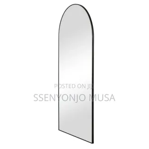 Wall Mounted XXL Arch Full-Length Mirror 200x90cm – Black Frame