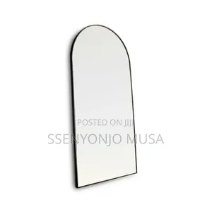 Wall Mounted XXL Arch Full-Length Mirror 200x90cm – Black Frame