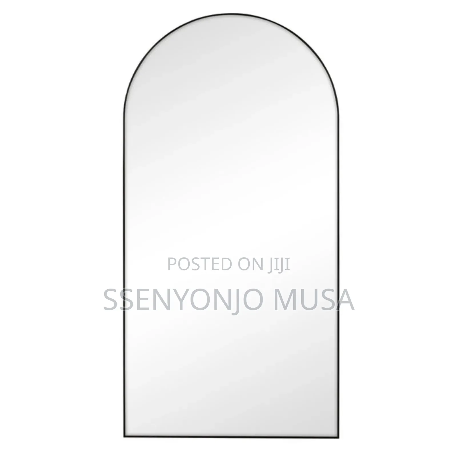 Wall Mounted XXL Arch Full-Length Mirror 200x90cm – Black Frame