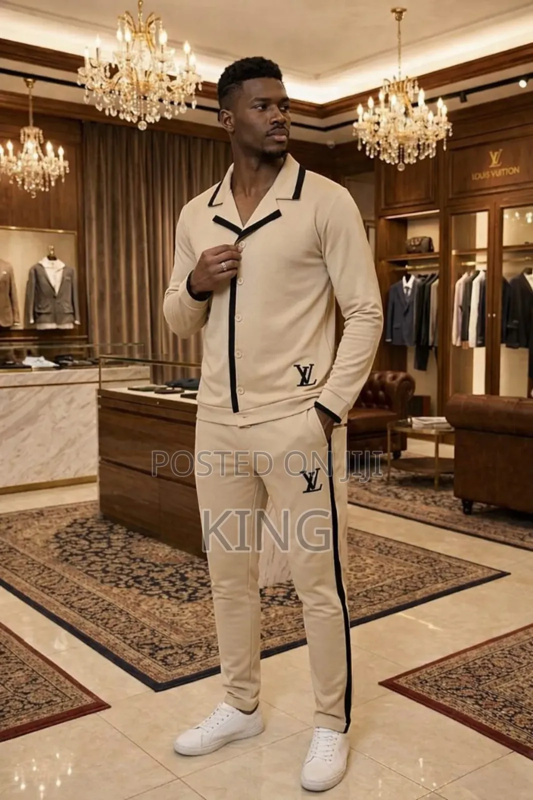 Louise Vuitton Two-Piece Tracksuit Set for Men