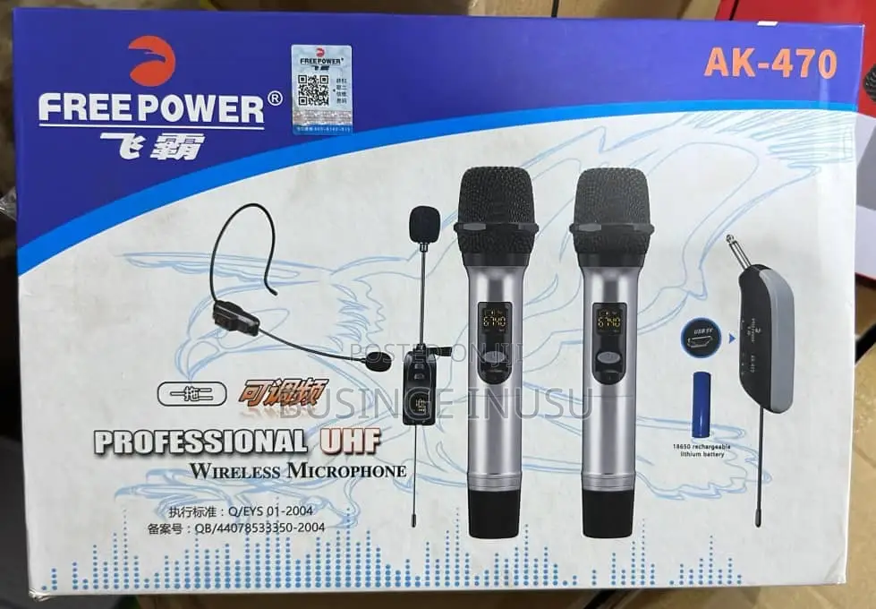 Brand New Free Power Wirless Microphone With Receiver